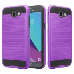 Samsung Galaxy J7 V Perx J7 Sky Pro (2017) Armor Hybrid Case (Purple)